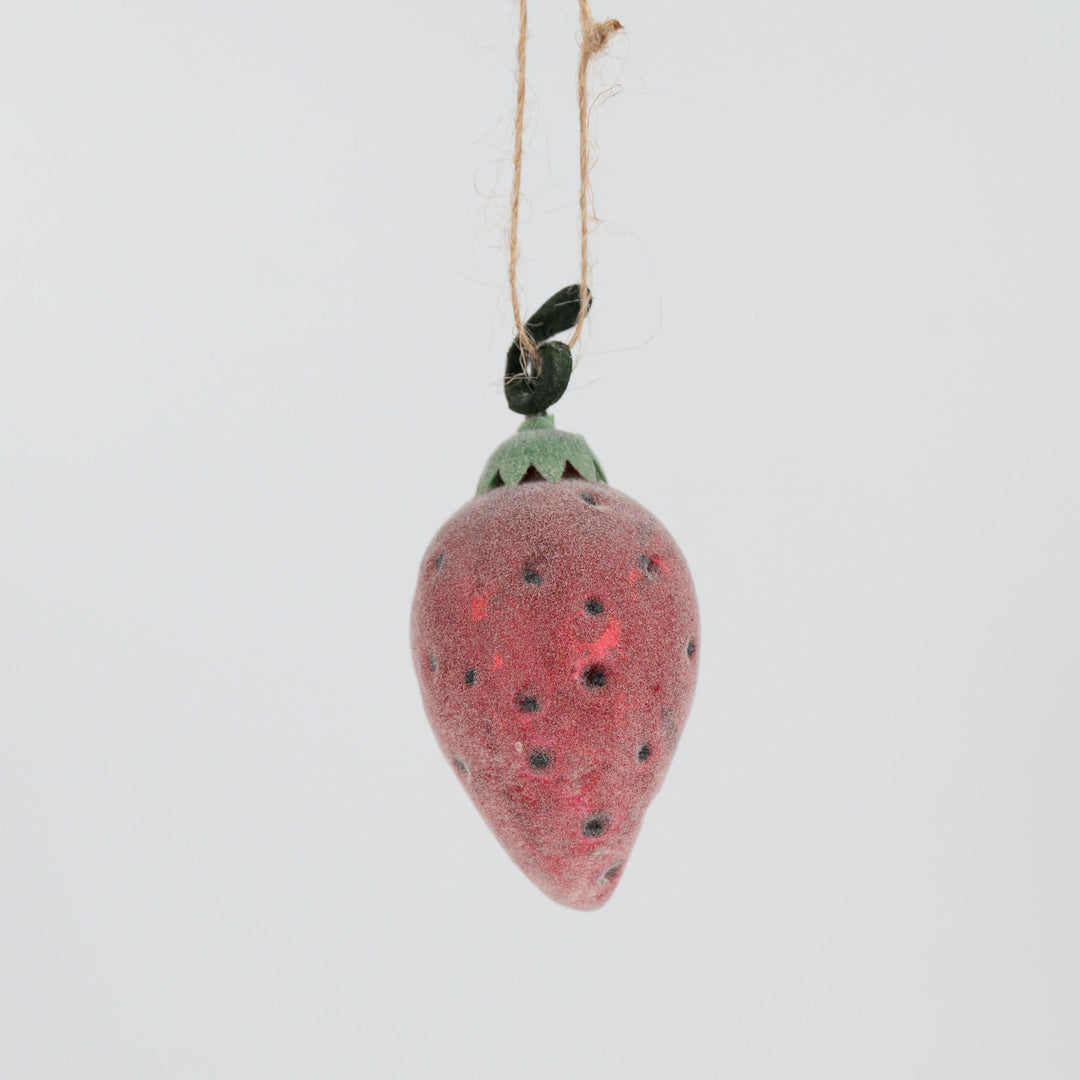 Hand Painted Glass Strawberry Ornament
