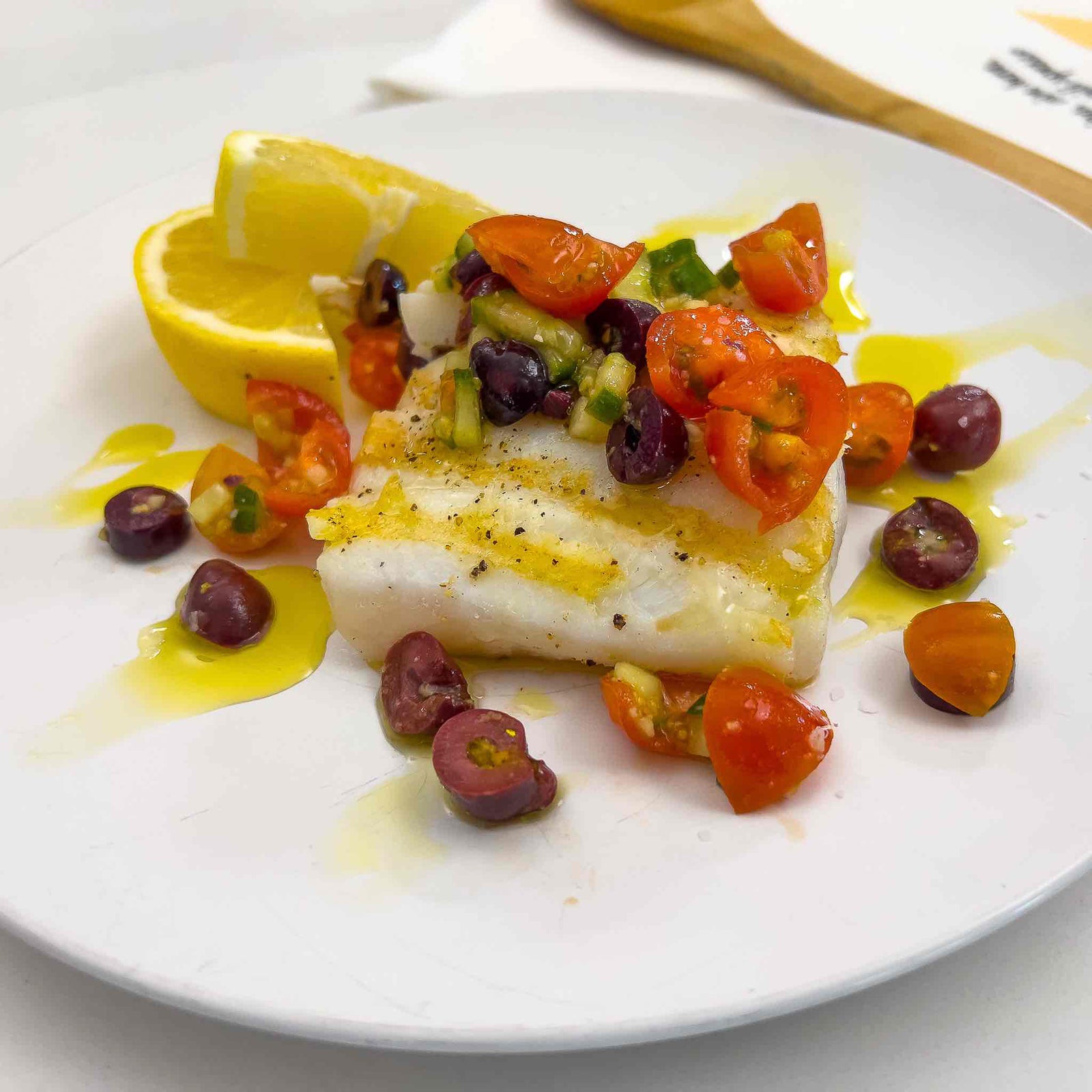 Seared Halibut with Citrus Tuscan Relish