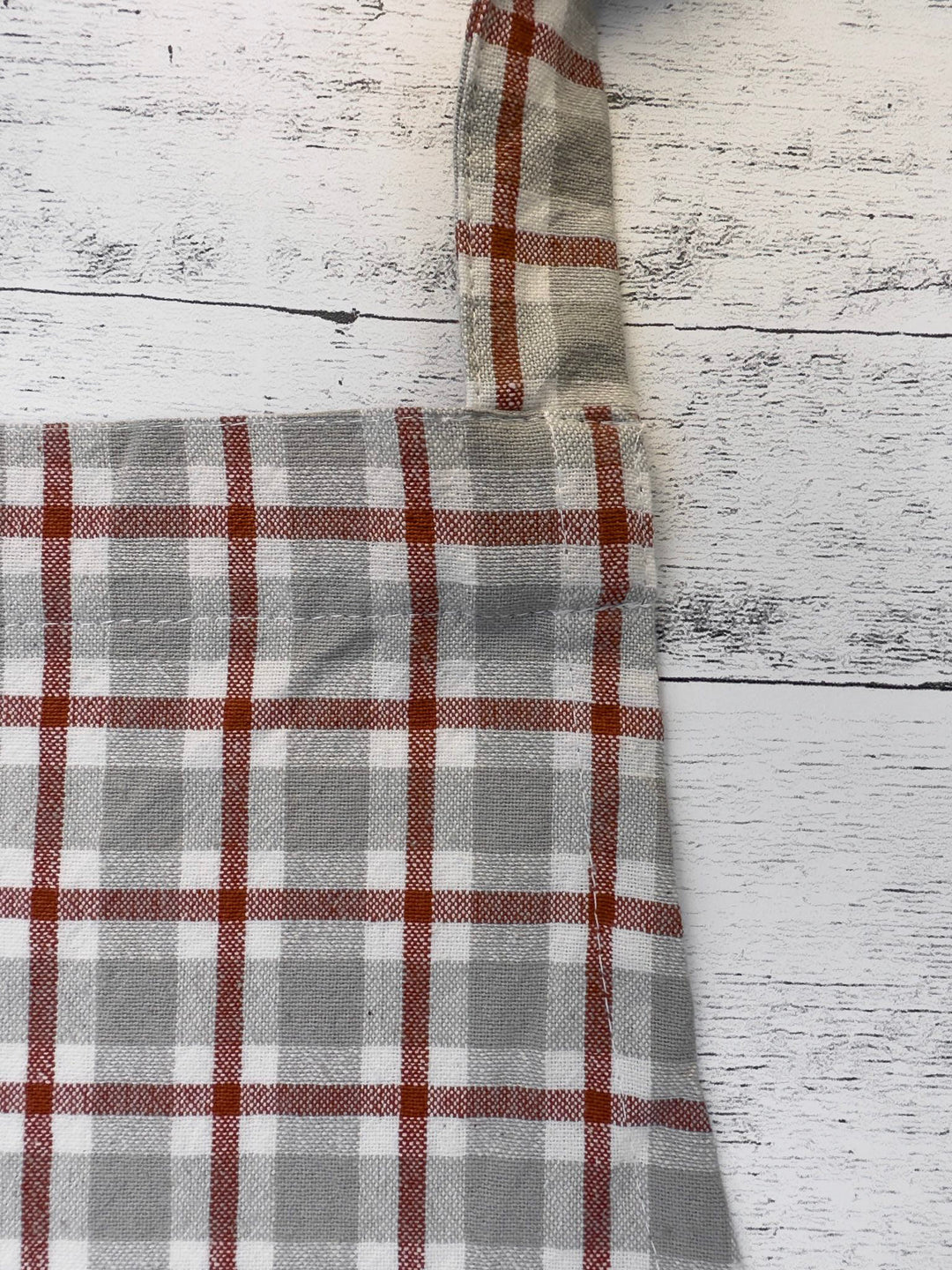 Cotton Apron with Grid Pattern