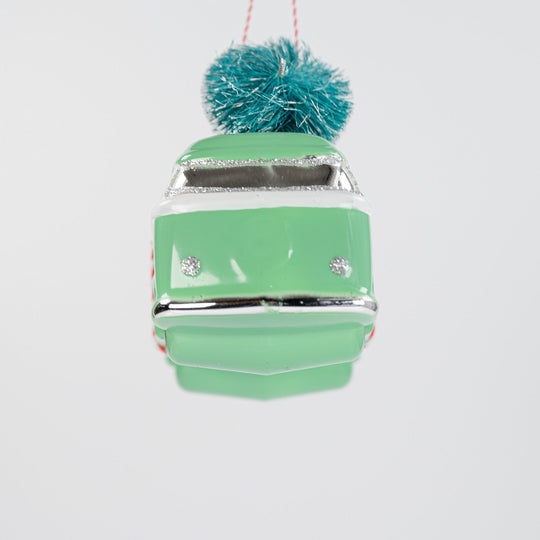 Hand-Painted Glass Volkswagen Bus Ornament