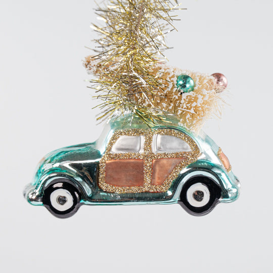 Hand Painted Volkswagen Ornament with Tree