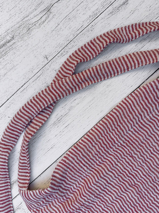 Red Striped Woven Cotton Apron
